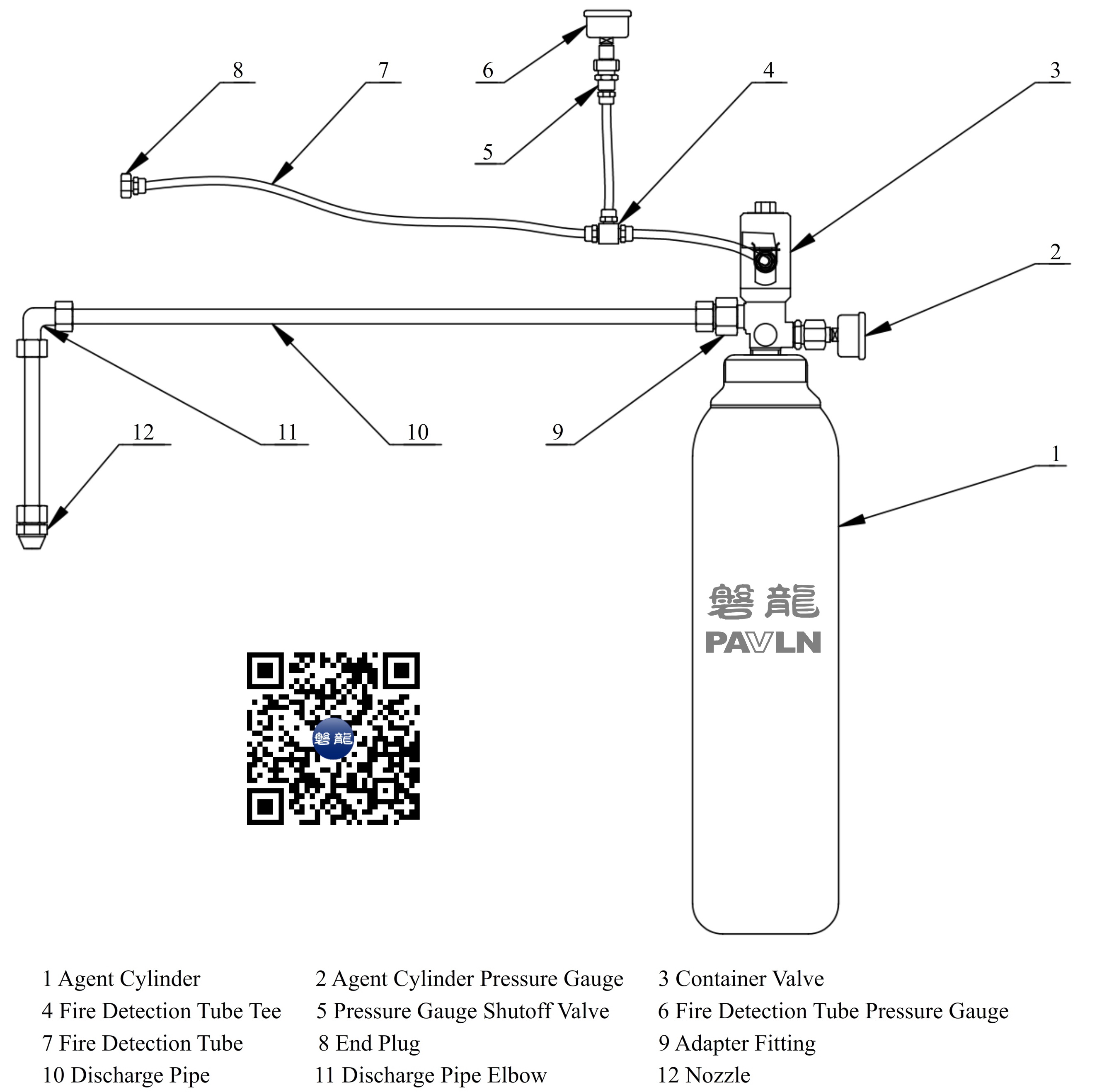 Indirect-type Fire Detection Tubing Fire Suppression System (FK-5-1-12)