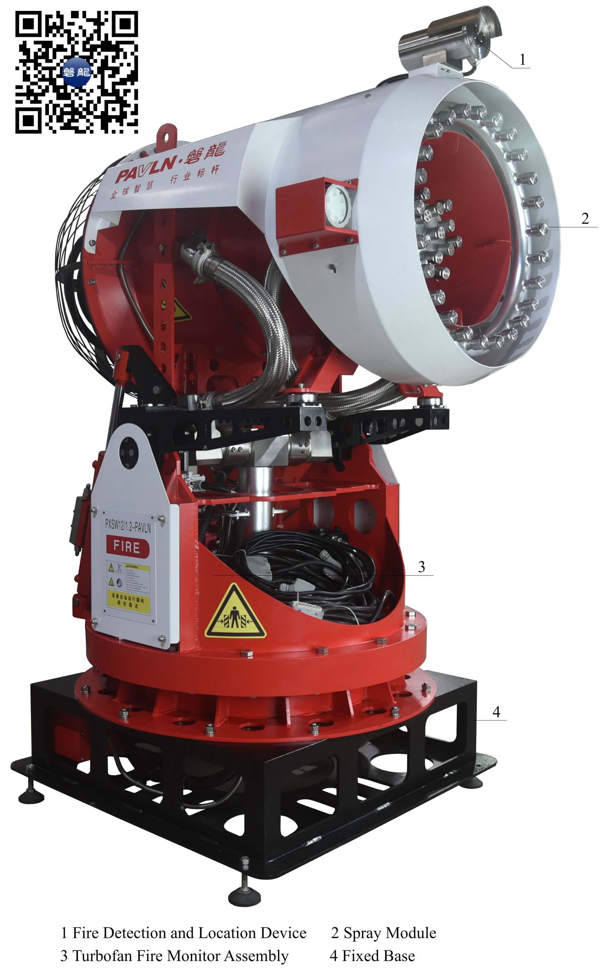 Water Mist Turbofan Fire Monitor System