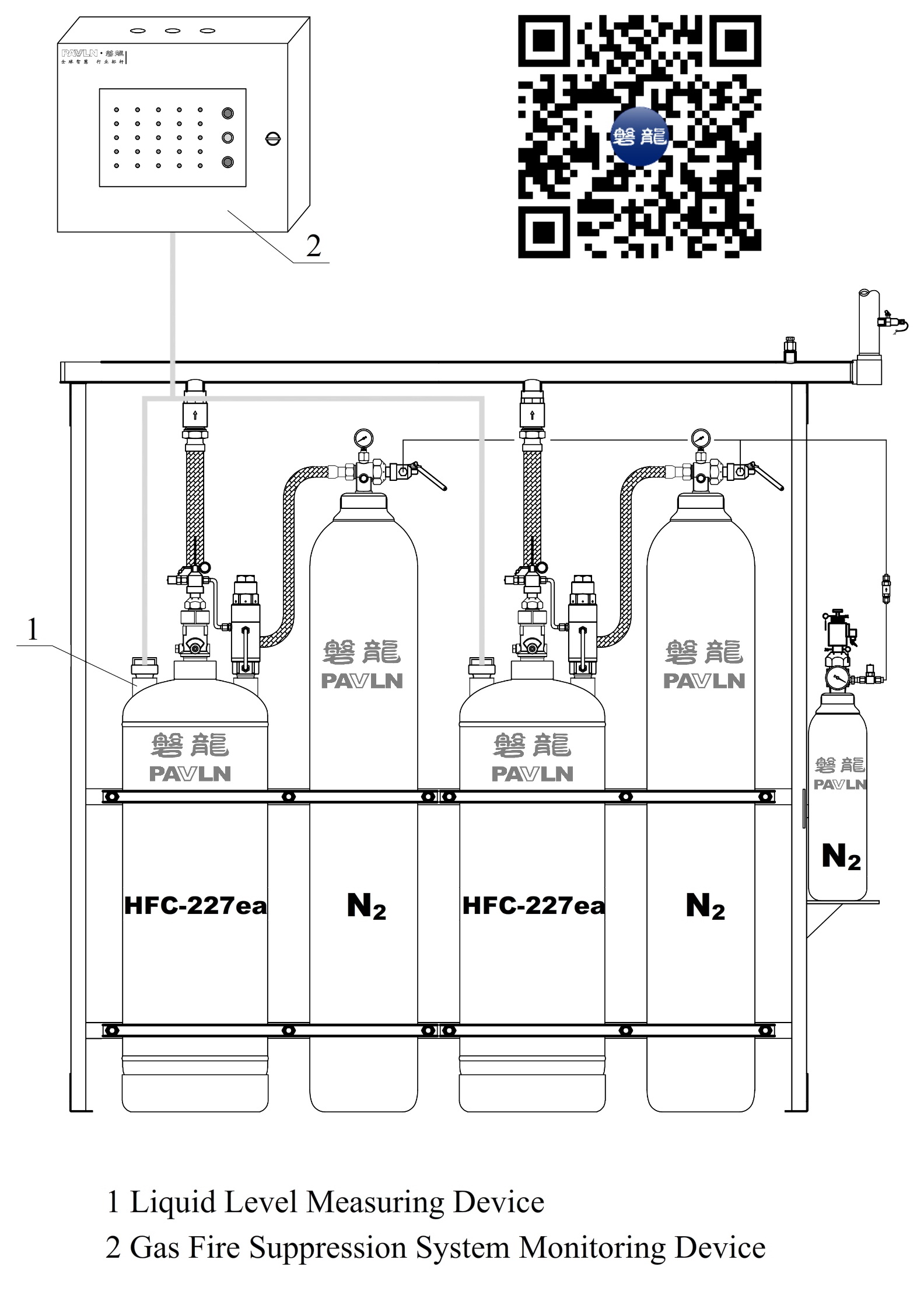 Leakage Monitoring Device for Piped HFC-227ea Fire Suppression System (Externally Pressurized Type)