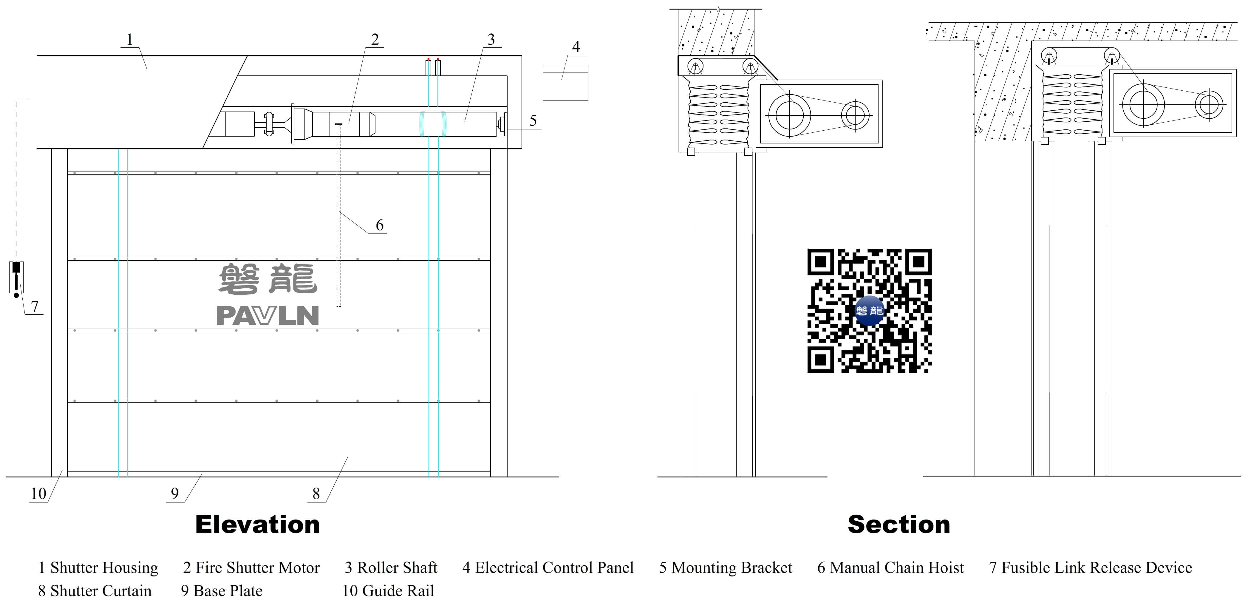 Special Type Inorganic Fire Curtain (Folding Lift Type)