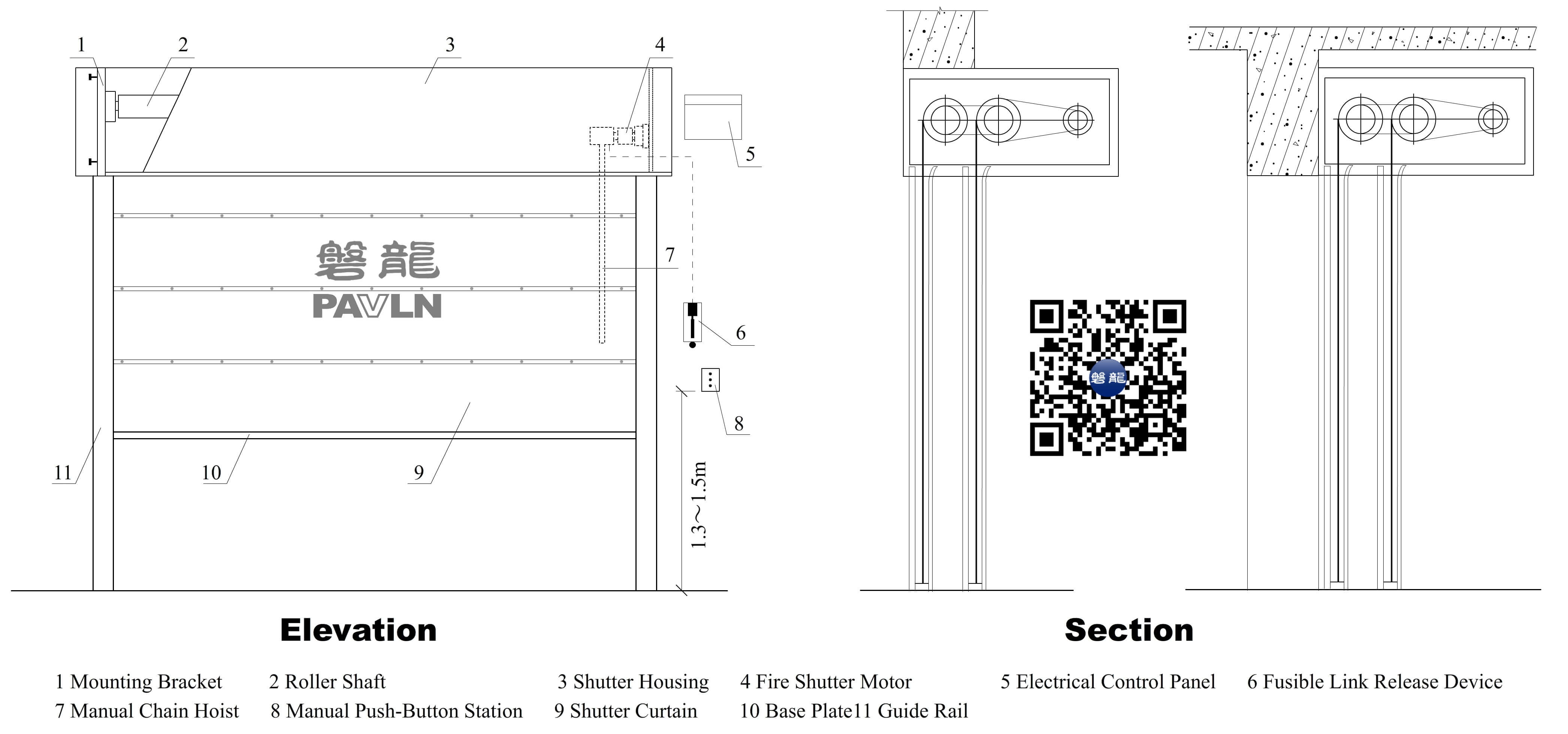 Special Type Inorganic Fire Curtain (Vertical Type)